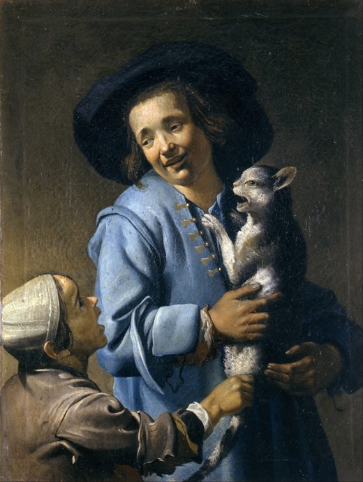 Youths playing with the cat from Abraham Bloemaert