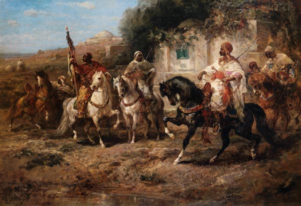 Arabische Reiter an einem Brunnen from Adolf Schreyer