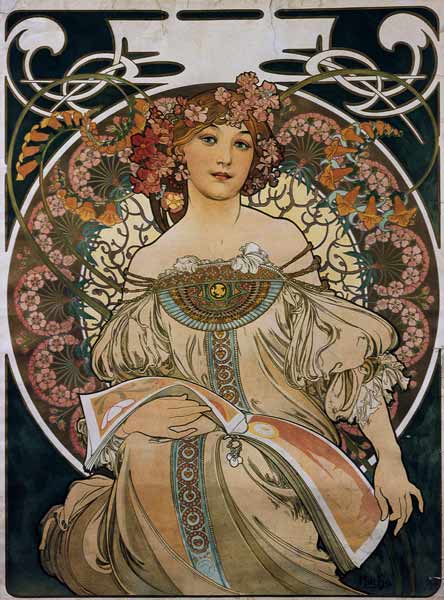 (poster design original for F. Champenois however without company impression) from Alphonse Mucha
