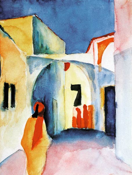 Expressionist art print by August Macke - View of a Street