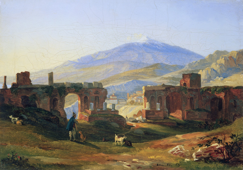 The Greek theatre of Taormina. from Carl Wilhelm Götzloff