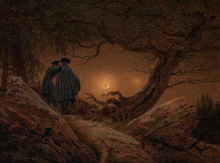Two men in analysis of the moon 1819/20