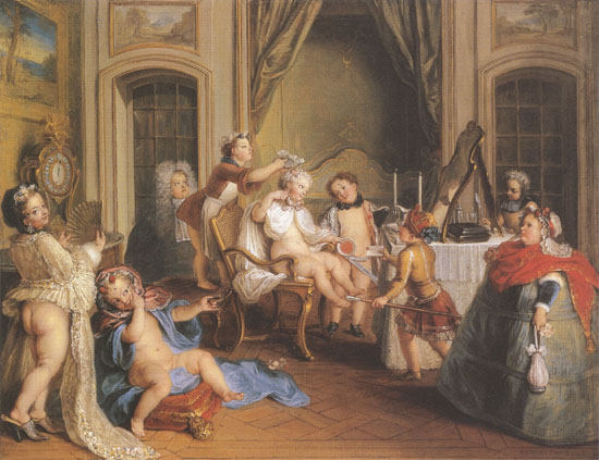 the play of the children at the toilet from Charles Antoine Coypel