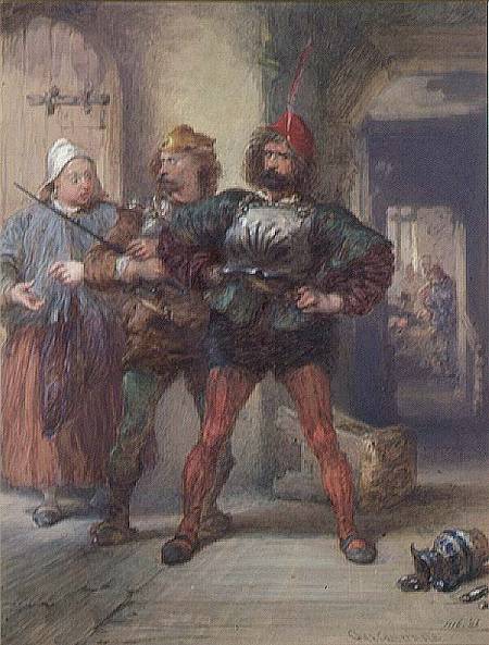 Mistress Quickly, Nym and Bardolph, from Shakespeare's Falstaff plays from Charles Cattermole