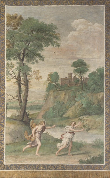 Apollo pursuing Daphne (Fresco from Villa Aldobrandini) from Domenichino (eigentl. Domenico Zampieri)