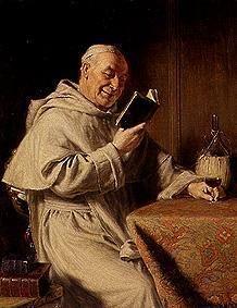 Reading monk with red wine-glass. 1909
