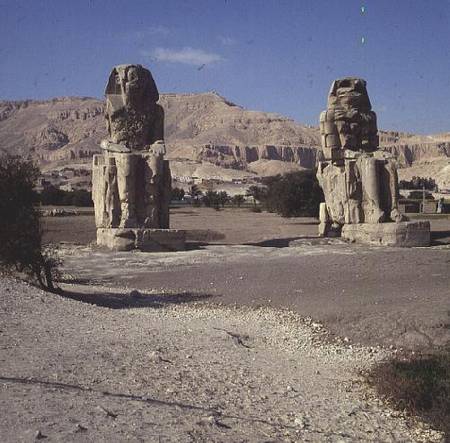 The Colossi of Memnon, statues of Amenhotep III from Egyptian