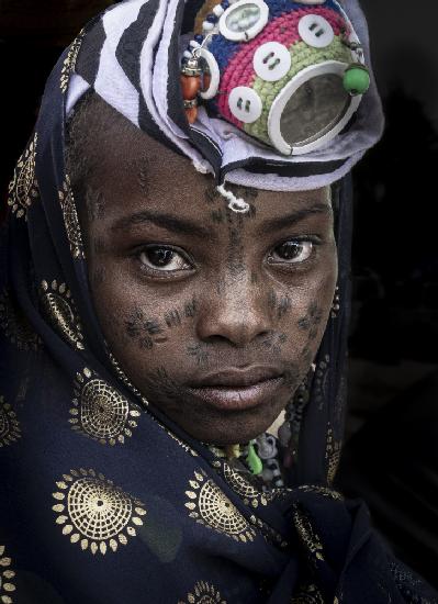 fulani girl at Niergui refugee camp, Tchad