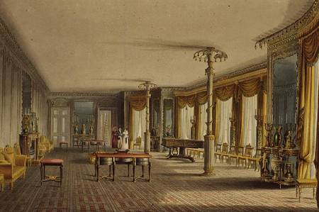 The North Drawing Room, or Music Room Gallery from 'Views of The Royal Pavilion from English School