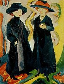 Two ladies in the Strassen outfit. from Ernst Ludwig Kirchner