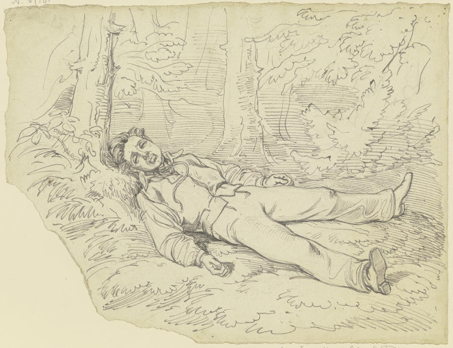 Ein Erhängter im Wald liegend from Ferdinand Fellner
