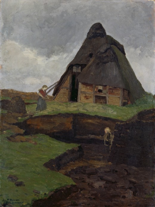 Mire Cottage with Child from Fritz Overbeck