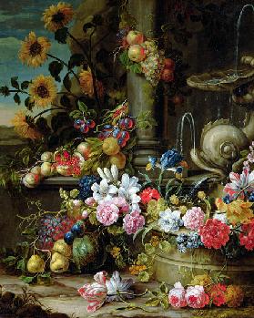 Still Life of Fruit and Flowers