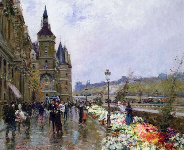 Flower Sellers by the Seine from Georges Stein