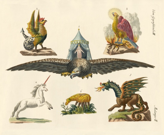 Fabulous animals from German School, (19th century)