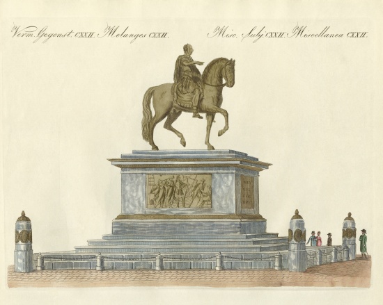 The statue of Joseph II in front of the Emperor's castle in Vienna from German School, (19th century)