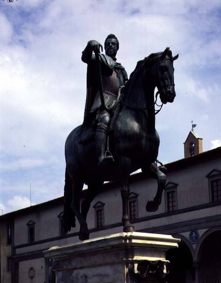 Equestrian Statue of Grand Duke Ferdinand I (c.1123-90) lateral view of horse and rider from Giambologna
