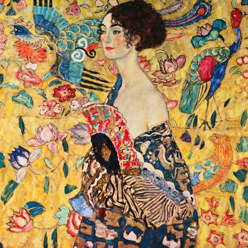 Lady with a fan from Gustav Klimt