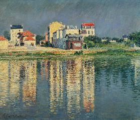 Houses mirrored in the water of the Seine at Argenteuil 1889