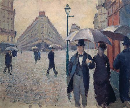 Rainy day, Paris street (preparatory sketch)