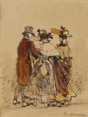 The Walk (ink & w/c on paper) from Henri Bonaventure Monnier