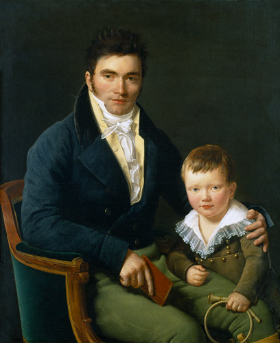 Portrait of a Member of the Barbet Family with his Son from Henri Francois Riesener