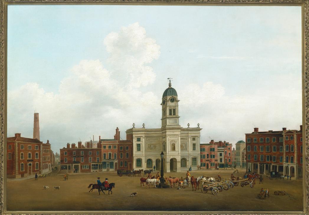 A view of Derby Market (The Market Place in Derby). from Henry Lark Pratt