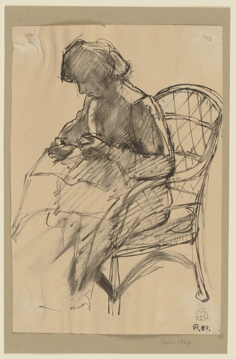 Lesende Frau in einem Korbstuhl from Hermann Lismann