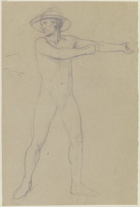Male nude with hat from Jakob Becker