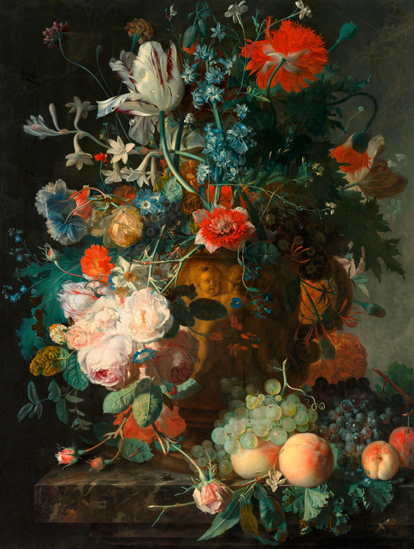 Stillleben mit Früchten und Blumen - Jan van Huysum as art print or hand  painted oil.