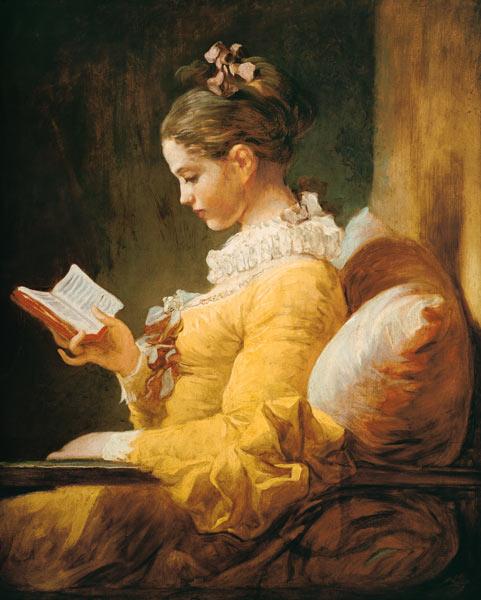 A Young Girl Reading - Jean Honoré Fragonard