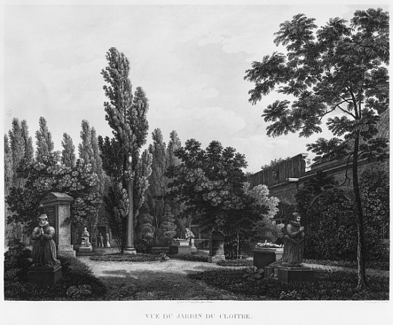 Garden of the cloister, Musee des Monuments Francais, Paris, illustration from ''Vues pittoresques e from Jean Lubin Vauzelle