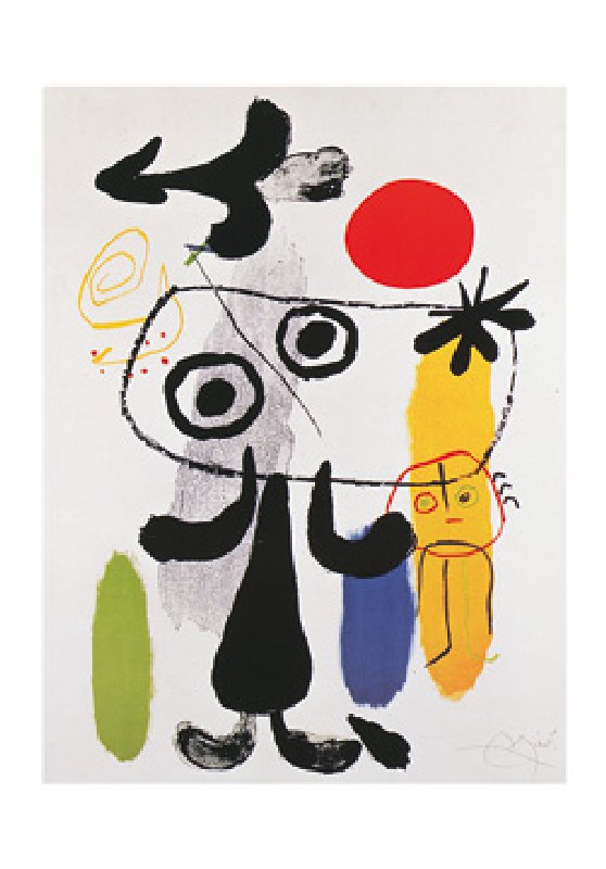 Image: Joan Miró - Figur gegen rote Sonne II  - (JM-853)