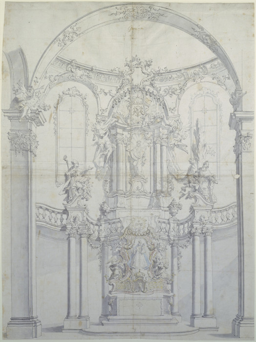 Altarentwurf hinter Säulenbogen (Hochaltar in Andechs) from Johann Baptist Zimmermann