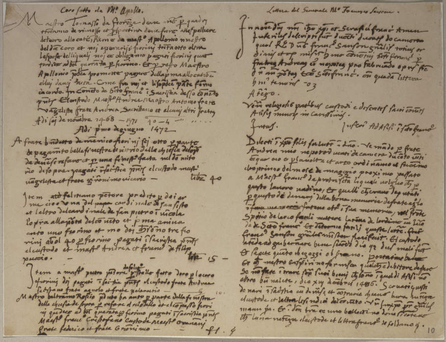 Nachschrift von Notizen zum Bau von San Francesco in Assisi from Johann Ramboux