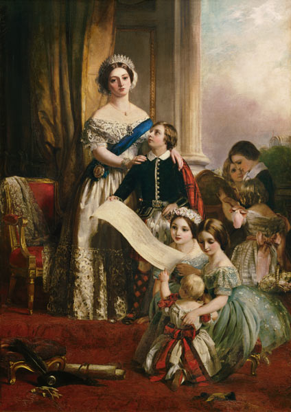 Queen Viktoria of England with her children from John Calcott Horsley