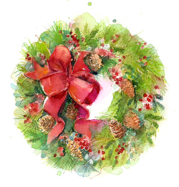 Christmas wreath with Red Bow from John Keeling