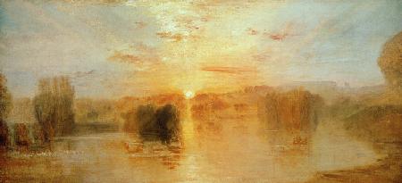 The lake, Petworth, sunset; study