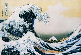 Die große Welle - Serie: 36 Ansichten des Mount Fuji. Späte Version. 1823-29