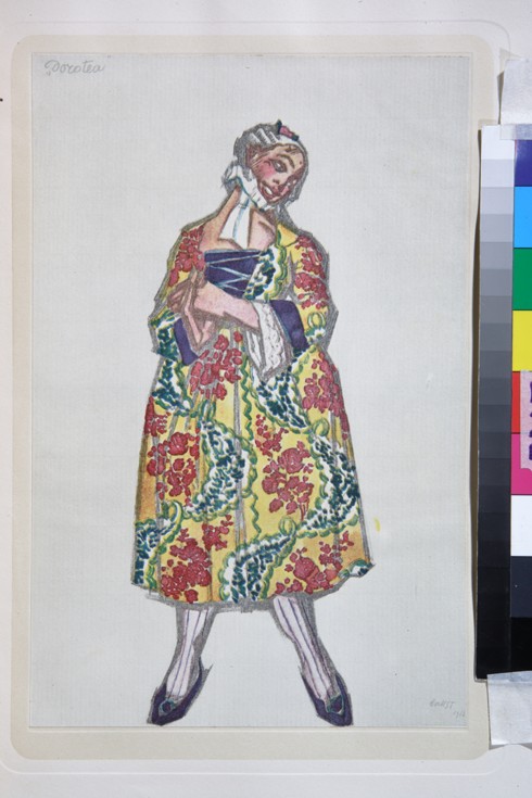Costume design for the ballet Le donne di buon umore by C. Goldoni from Leon Nikolajewitsch Bakst