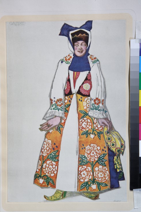 Costume design for the opera Sadko by N. Rimsky-Korsakov from Leon Nikolajewitsch Bakst