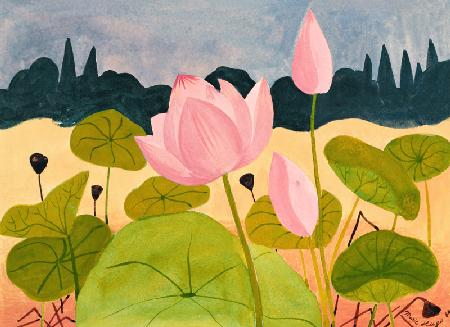 Lotus in the Garrigue, 1984 (gouache on paper)  1984