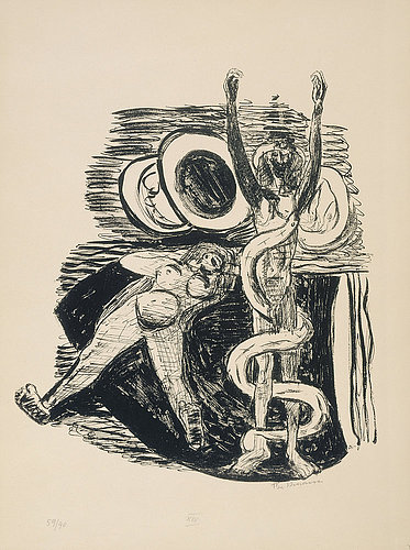 Day and Dream, Plate XIV - The Fall of Man. (Sündenfall). from Max Beckmann