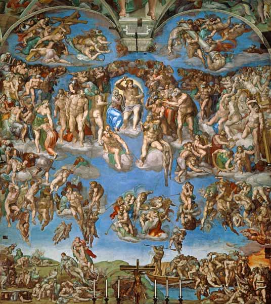 The Last Judgement - Sistine Chapel, ceiling fresco, detail 1536/41
