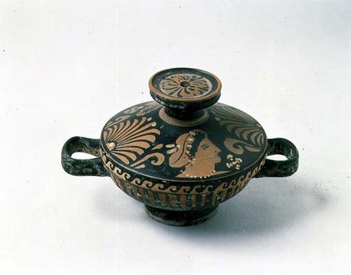 Red-figure bowl decorated with a female profile, Greek (pottery) from 
