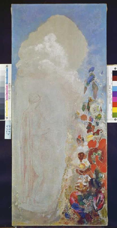 Female figure and flowers from Odilon Redon