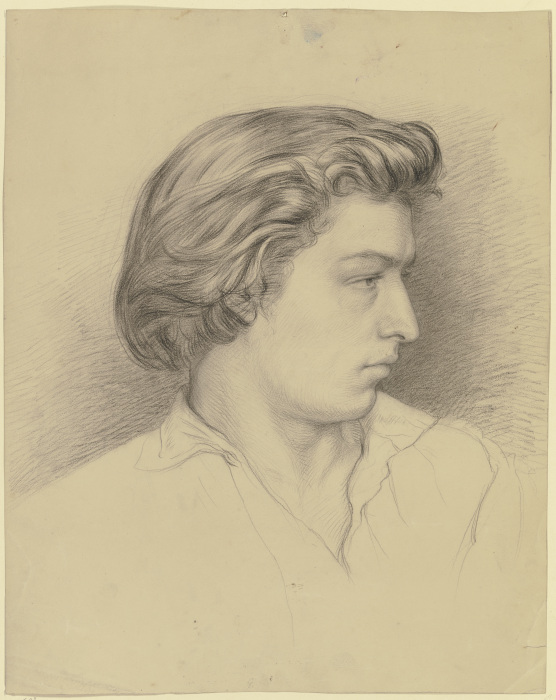 Bildnis eines jungen Mannes im Profil nach rechts from Otto Scholderer