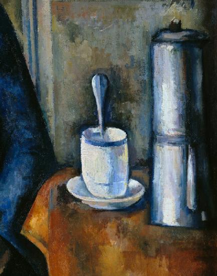 Woman with coffee pot
