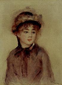 Young woman with hat. from Pierre-Auguste Renoir