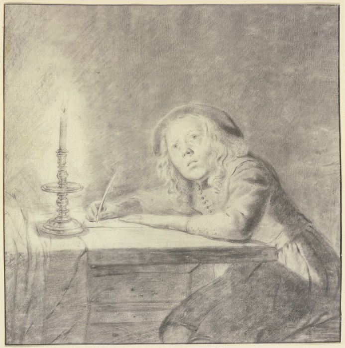 Knabe, bei Licht schreibend from Pieter Cornelisz. van Slingeland